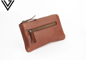 Portefeuille en cuir à glissière élégant unisexe de luxe à blocage RFID, longueur courte et durable pour clés, cartes de paiement - Product Image 3