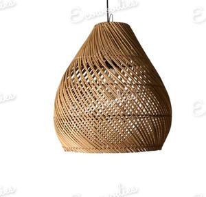 Pantalla redonda de bambú, luces colgantes de mimbre, cubierta de lámpara para el hogar, dormitorio decorativo - Product Image 6
