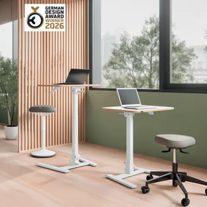 Tavolo ergonomico regolabile in altezza, pieghevole, bianco - Product Image 3