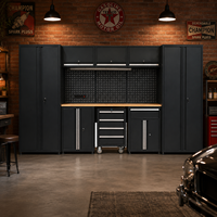 Banc de travail modulaire industriel pour garage avec tiroirs verrouillables, panneau perforé, armoire à outils en acier SPCC, personnalisable OEM