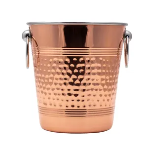 Cubo de Hielo Metálico con Acabado de Cobre de Calidad de Exportación para Hoteles y Restaurantes, Enfriador de Botellas de Vino de Lujo para Fiestas, Bares y Eventos - Product Image 2