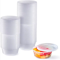 Contenants de stockage alimentaire ronds en PP avec couvercles, transparents, compatibles micro-ondes, pour la restauration et la préparation des repas