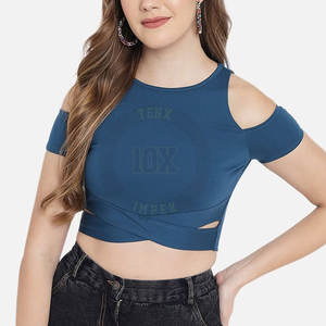 เสื้อครอปท็อปสำหรับผู้หญิงเสื้อผ้าแฟชั่นทนทานเสื้อครอปสีออกแบบได้ตามที่ต้องการใช้กลางแจ้ง - Product Image 4