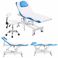 Table de soin électrique professionnelle réglable avec tabouret en cuir PVC pour spa, massage et équipement de salon de beauté