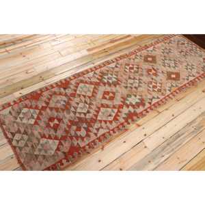 Turkish 3,2x9,<b>9</b> ft Rug, Runner Vintage Rug, Orange Patchwork Wool Rug - Product Image 2