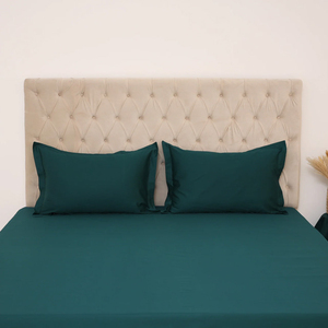 Parure de lit tendance sur mesure en gros avec tissage durable, finition douce et brillante, draps teints en uni avec service OEM - Product Image 3