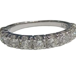 Anillo de oro blanco con diamantes de corte brillante, múltiples piedras, diseño de joyería único certificado IGI para todas las ocasiones, Idea de regalo de fiesta - Product Image 1