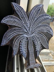 Bloc de bois de palmier sculpté à la main pour tampon |   Tissu indien en bloc, papier, estampage à la main sur la paume - Product Image 5