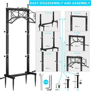 Heavy Duty 44,8 \ "Soporte para manguera de jardín Carrete de manguera de agua independiente de acero Carretes de manguera de capacidad de 150 pies - Product Image 5