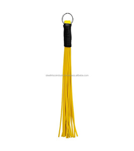 STEEL IRISCO INDUSTRY SI-7809 Yellow Custom Color <b>Leather</b> Whip Gentle Riding Bullwhip <b>Flogger</b> BDSM Customizable Size - Product Image 1