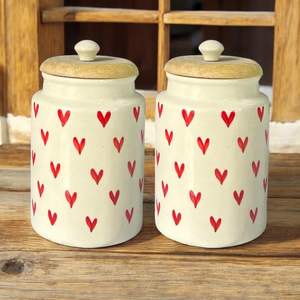 Pot en céramique fait main pour le thé, le café et le sucre, pot en céramique design pour l'organisation du comptoir de cuisine par HAND MADE CRAFT - Product Image 1