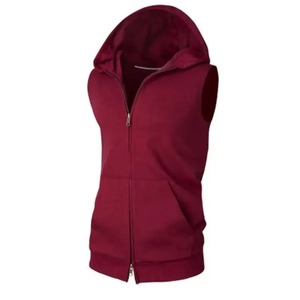 Chaleco de lana informal de estilo callejero para hombre, Abrigo con capucha sin mangas de invierno con cremallera de encaje, ropa de calle de moda para primavera y verano - Product Image 5
