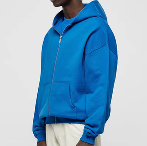 Sweats à capuche à fermeture éclair vierges lourds Sweat à capuche brodé personnalisé en molleton de coton de haute qualité Zip up basics coton mélangé - Product Image 2