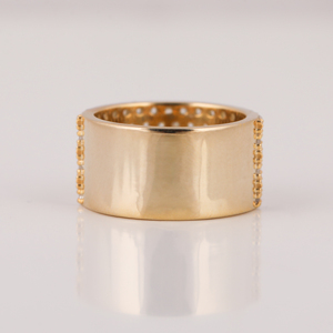 18kt Solid Gold Unisex Handmade Half Eternity <b>Ring</b> Luxury Lab Grown Diamond Plated Engagement Gift IGI Certified-Trendy Wedding - Product Image 2