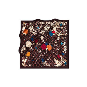 Pañuelo Cuadrado de Algodón Marrón con Estampado Floral - Product Image 1