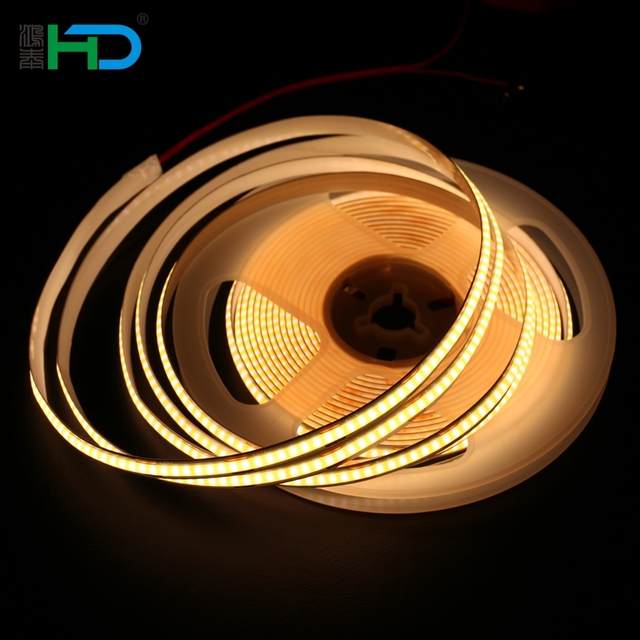 COB LED Strip Light 12V/24V Remote Control Dimmable 5m Warm White TV Backlight with 2-Year Warranty