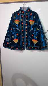 Handmade Suzani Velvet Jacket Floral Embroidered Boho Coat Indian Style Coat Velvet Suzani Jacket Boho Floral <b>Duster</b> Coat - Product Image 2