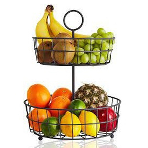 Storage Organizer Rack Iron Fruits & Vegetable Basket Kitchen 2 Tier Home Kitchen Decor - Product Image 1