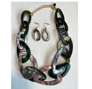 Collar de eslabones de cuerno con laca Collar de cuerno de búfalo natural Producto indio hecho a mano - Product Image 5