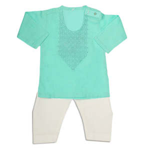 ชุดเสื้อผ้าเด็กผู้ชายแรกเกิดปักลาย - สีฟ้า - Product Image 3