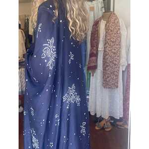 Vestido de Seda Índigo AMBER 03 para Mujer, Elegante, Tejido a Crochet, Largo hasta la Rodilla, para Eventos y Ocio, Transpirable, Estilo Fiesta, Talla Única - Product Image 4