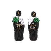 Boucles d'oreilles clous lapin brodées de perles, bijoux rectangulaires, fabricant indien direct, best-seller, classiques pour femme, pour soirée