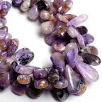 Perles en forme de poire lisse en charoite violette naturelle 6-9mm perles en vrac en pierre de charoite bleue pour la fabrication de bijoux prix en vrac