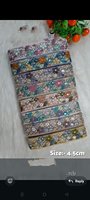 Garnitures en dentelle brodée florale sur mesure avec des paillettes, 100% coton, style vintage écologique pour robes de mariée et robes de mariée