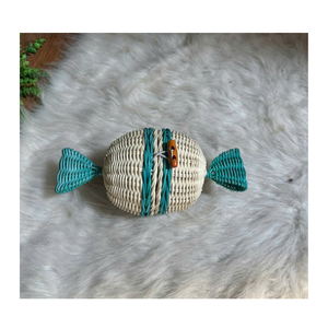 Boho Rustique Rotin Bonbons Forme Décoration Durable Écologique De Noël Unique Rotin Ornements De Noël À La Main Naturel - Product Image 1