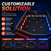 Simulateur de jeu de football VR interactif mural commercial, contrôle par PC, matériau métallique, éclairage LED RGB pour le football en salle