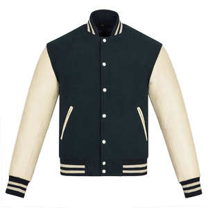 Chaqueta de Béisbol para Hombre, Bomber Varsity, Manga de Cuero, Poliéster, Gran Tamaño, Personalizado, OEM - Product Image 1