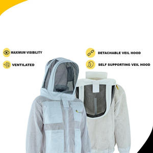 Traje de apicultura totalmente ventilado de alta calidad, Chaqueta de algodón a prueba de picaduras, antiestático, anticorte, características de seguridad, Color personalizado - Product Image 4