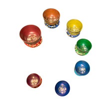 Ensemble de bols chantants tibétains modernes, 7 bols en laiton faits à la main pour la guérison des chakras, la méditation, la thérapie sonore et la pleine conscience