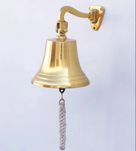 Laiton plaqué personnaliser Laiton suspendu Ship Bell 9" - Product Image 2