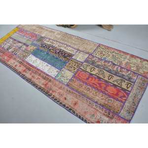 Alfombra bohemia de lana amarilla de 3,7x9,3 pies Vintage turco clásico rectángulo Patchwork diseño plano tejido técnica nuevo pasillo látex - Product Image 4