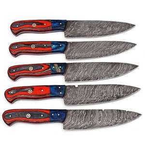 ชุดมีดเชฟทำจากเหล็กดามัสกัสชุดมีดเชฟ5ชิ้น - Product Image 5