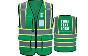 Chalecos DE SEGURIDAD impresos personalizados OEM con cinta de alta visibilidad disponibles para pedidos al por mayor y corporativos - Product Image 2