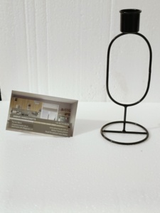 Bougeoir de table en métal fini noir sur mesure bougeoir gravé pour les décorations de fête, de mariage ou de Noël - Product Image 2