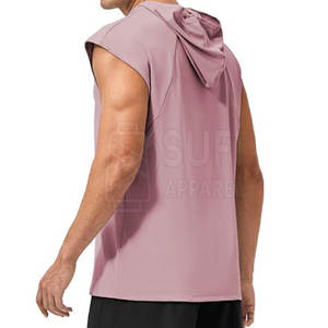 Design Your Own High Quality <b>Men's</b> Solid Autumn <b>Sleeveless</b> <b>Hoodie</b> with Custom Colors-Bulk Quantity - Product Image 5