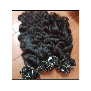 Extensiones de cabello humano de un solo donante de templo indio de 8 pulgadas de la mejor calidad, materia prima de onda Natural de trama gruesa dibujada doble India - Product Image 1