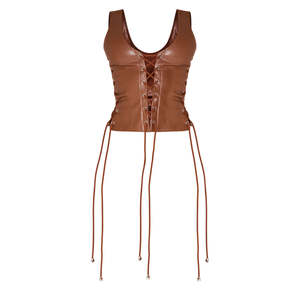 Corset court en cuir d'agneau de haute qualité pour femme, style amincissant, avec hauts pour femmes de qualité économique - Product Image 1