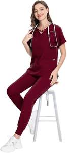 Conjunto de uniformes médicos elegantes con logotipo personalizado unisex uniforme médico enfermera Hospital pantalones Jogger de alta calidad al por mayor - Product Image 2