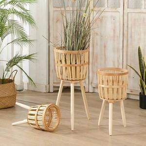 Ensemble de petits et grands supports pour plantes en bambou jardinières verticales intérieures pour potagers potagers supports pour jardinières naturelles - Product Image 6