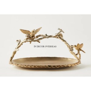 Bol de créateur de paon en aluminium plaqué or blanc Décoration de fêtes de villa de mariage attrayante de l'Inde Caractéristique résistante à la chaleur - Product Image 3