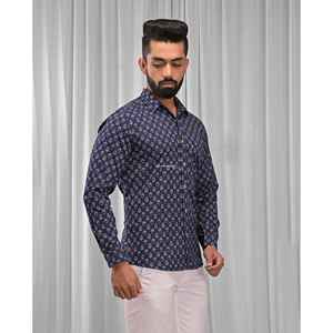 Chemise décontractée pour homme à imprimé floral en coton, manches longues et col montant, 100 % popeline et tissu Oxford respirant, ODM OEM - Product Image 4