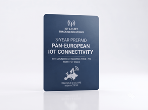 Tarjeta SIM para IoT y Rastreo de Flotas, Conectividad Prepagada Pan-Europea de 3 Años, Formato Estándar y Mini - Product Image 1