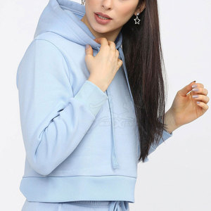 เสื้อฮู้ดแบบสวมหัวมีสไตล์ของผู้หญิงเสื้อครอปแบบสวมหัวสำหรับชุดสวมใส่สบาย - Product Image 2