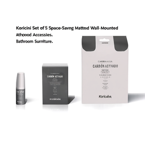 Set di 5 Accessori da Bagno Koricini Salvaspazio, Montaggio a Parete, Nero Opaco - Product Image 3