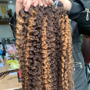 Rizado euroasiático de cabello humano vietnamita 100%, 100% Cabello sin procesar en cabello humano - Product Image 1