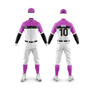 Uniformes de béisbol y softbol personalizados OEM para hombres y jóvenes, conjunto con camiseta y pantalones con el logotipo del equipo impreso - Product Image 3